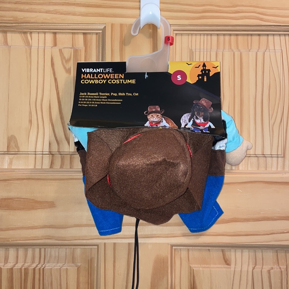Western COWBOY Halloween Dog Cat Pet Costume - Size S Small Vibrant Life NEW